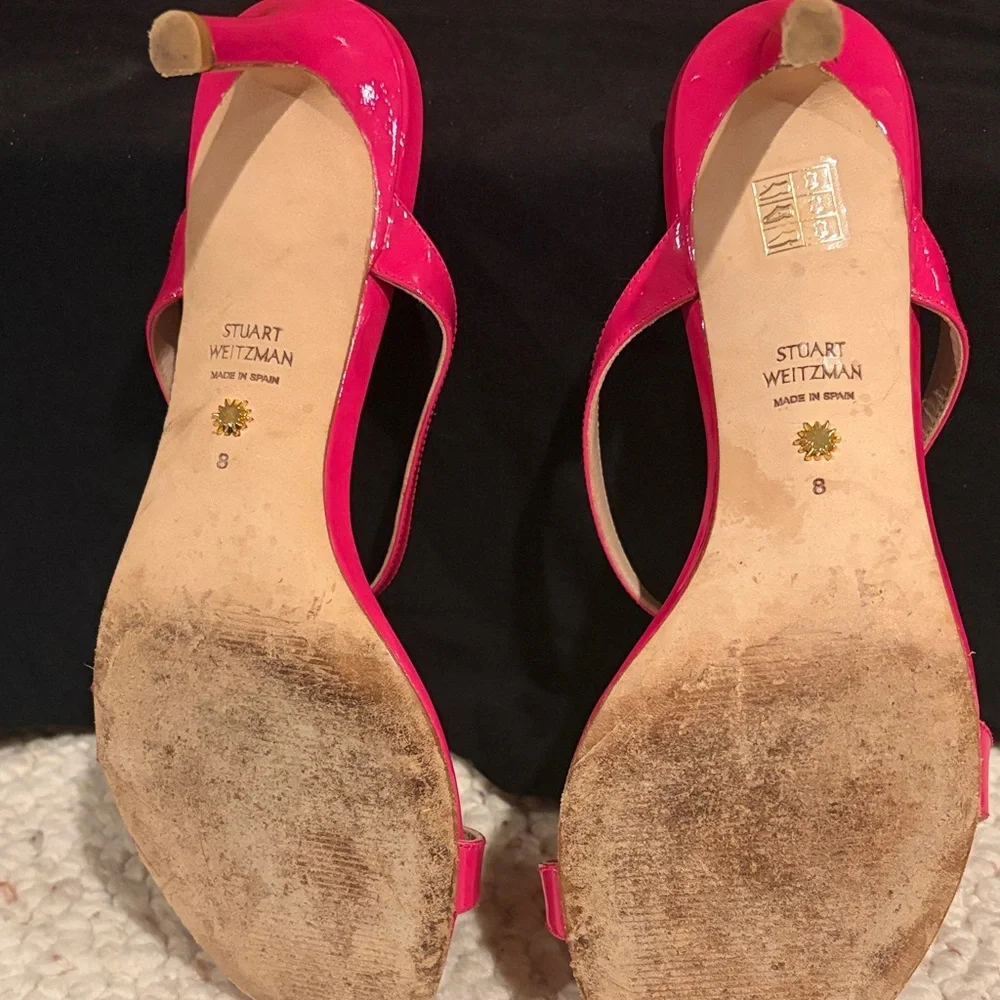 Stuart Weitzman Fuchsia Heeled Sandals Size 8 - Picture 5 of 5